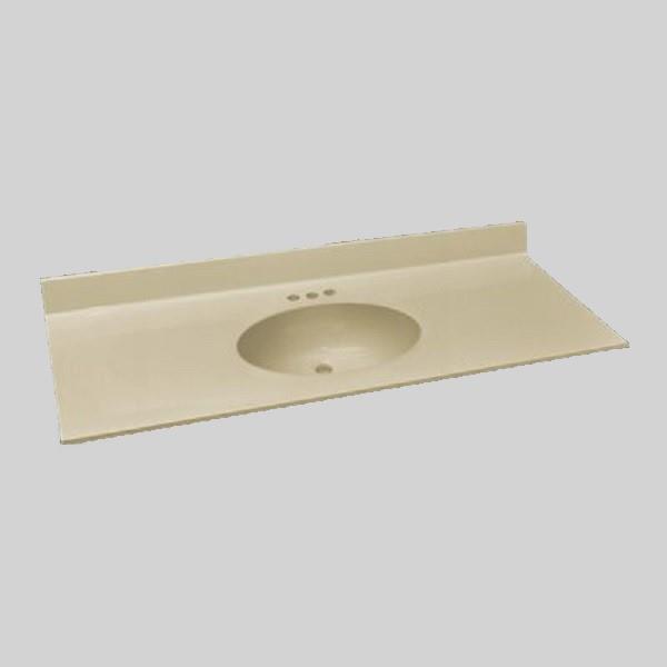 The Marble Factory 49in x 22in Bathroom Vanity Top with Integral Sink Solid Bone RénoDépôt