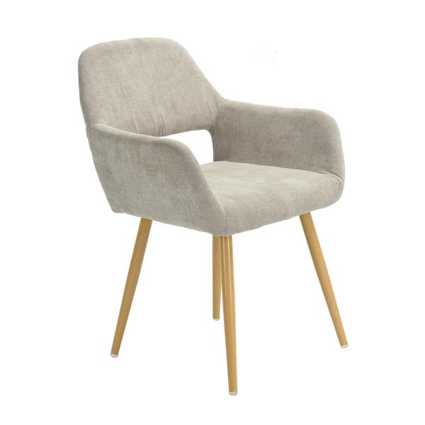 Chaises de salle à manger en tissu Homycasa, beige, ens. de 2