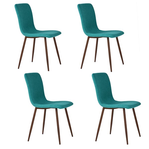 FurnitureR Ensemble de 4 chaises de salle à manger, vert