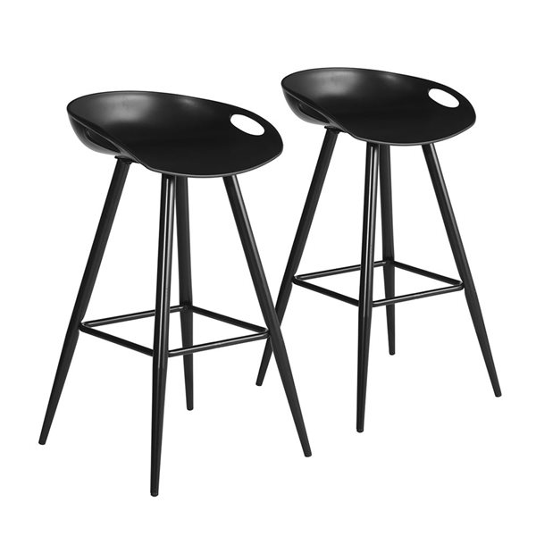 FurnitureR Fiyan TabouTabourets de bar noirs de 27,6 po à hauteur de bar - Paquet de 2rets de bar FurnitureR, hauteur fixe, noi