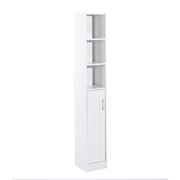FurnitureR Bibliothèque armoire/casier en métal, blanc, 54,1 po