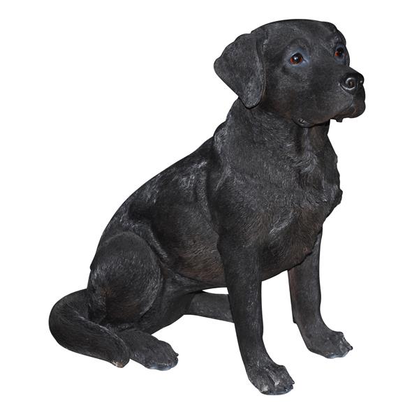 Statue de Labrador assis, noir