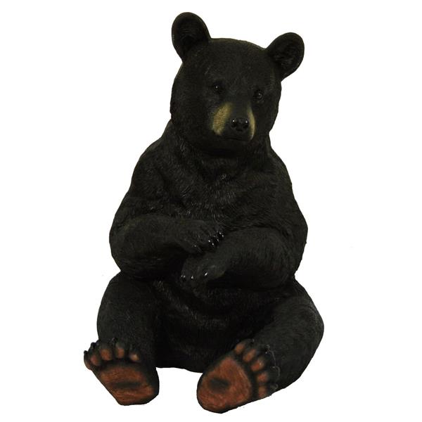 Statue d'ours noir assis