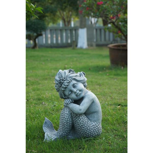 Sirène Figurine Jardin Statue Décoration Jardin Ornement Résine