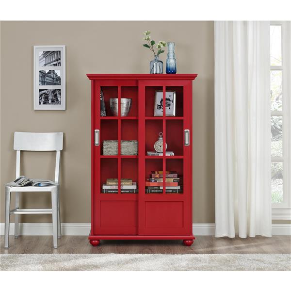 Ameriwood Home Aaron Lane Bookcase with Sliding Glass Doors - 51