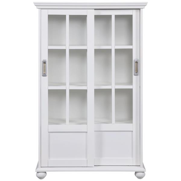 Ameriwood Home Aaron Lane Bookcase With, White Tall Bookcase With 2 Shaker Doors
