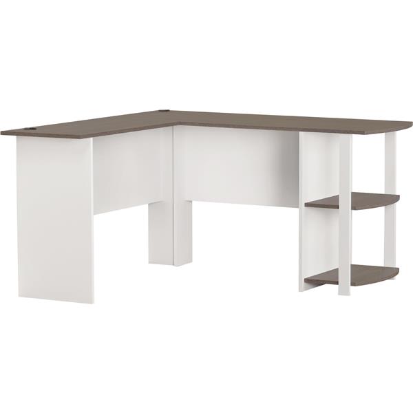 Ameriwood Home Dakota L Shaped Desk With Bookshelves White