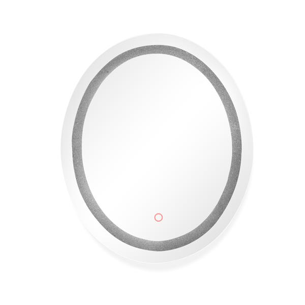Miroir ovale avec éclairage à DEL Cristal Edison, 30" x 36"