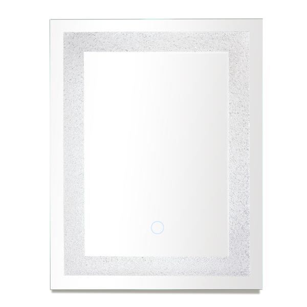 Miroir rectangulaire avec éclairage à DEL Edison, 12" x 16"
