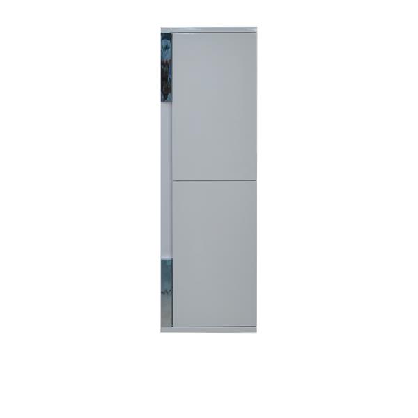 Lukx Modo David Bathroom Linen Cabinet - 14-in - Grey/Chrome