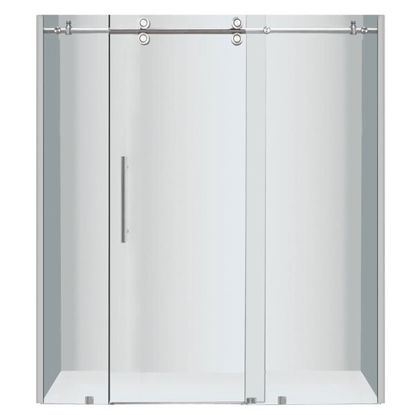 Turin Horizon Shower Door (10 mm) 72-in - Chrome | Réno-Dépôt