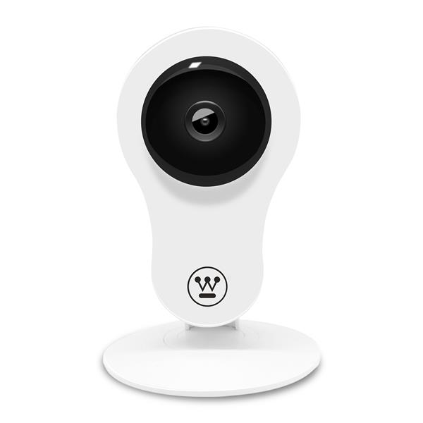 Caméra de sécurité intérieure Dusco Slim compatible Wifi, HD 1080P, Vision nocturne, Blanc
