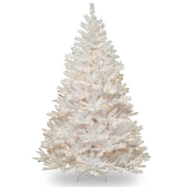 Pin de Noël Winchester avec lumières transparentes, 7 pi, blanc