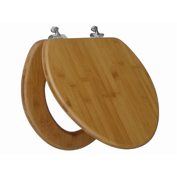 Siège de toilette Spacio Innovations Inc. rond en bois de bambou naturel