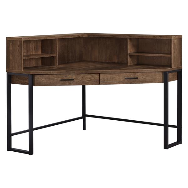 Monarch Specialties Corner Computer Desk Brown Reclaimed Wood 48 In Réno Dépôt Monarch Specialties Corner, Corner Desk Brown