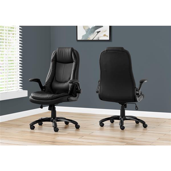 MONARCH SPECIALTIES Monarch Executive Office Chair Black Leather Look