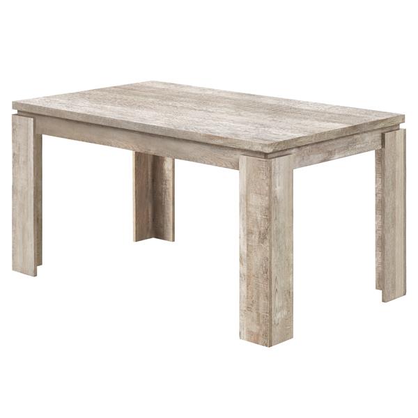 Monarch Dining Table - Taupe Reclaimed Wood Look - 36-in X 60-in