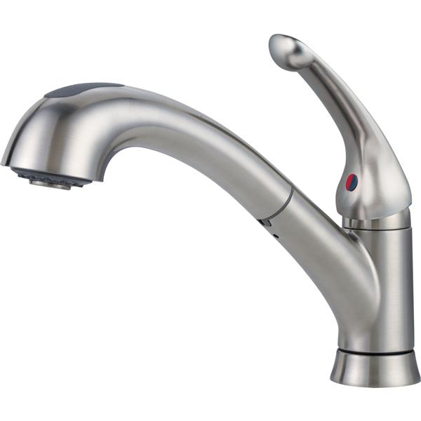 Delta Single Handle Kitchen Pull Out Faucet Arctic Stainless 469lf Ar Réno Dépôt