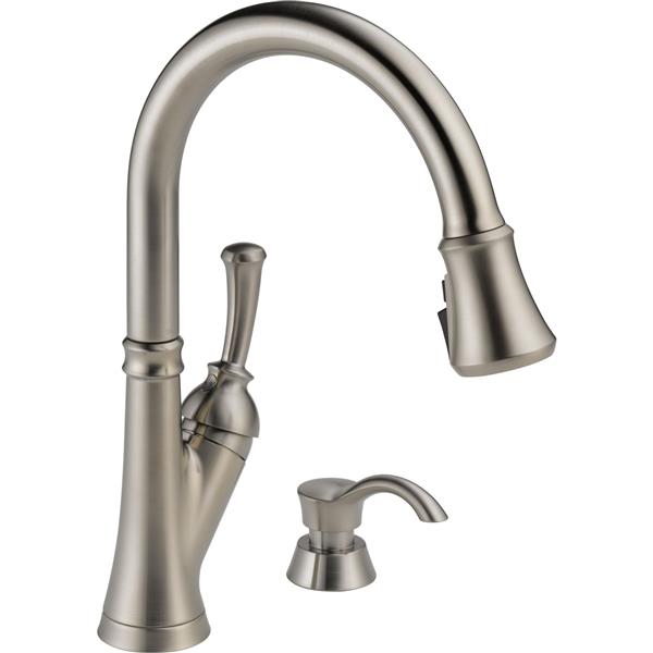 Delta Savile Pull Down Kitchen Faucet Stainless Steel 19949z