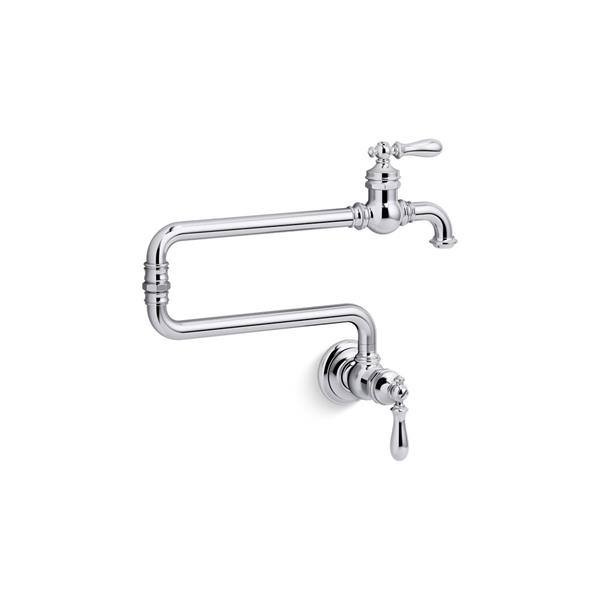KOHLER Artifacts Pot Filler Kitchen Sink Faucet - 2-Handle - Polished Chrome