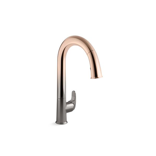 KOHLER Sensate Pull-Down Kitchen Sink Faucet - 1-Handle - Titanium/Rose Gold