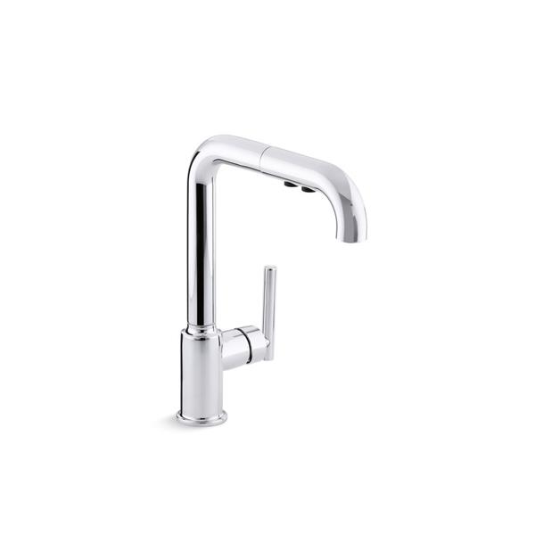 KOHLER Purist Pull-Out Kitchen Sink Faucet - 1-Handle - Polished Chrome