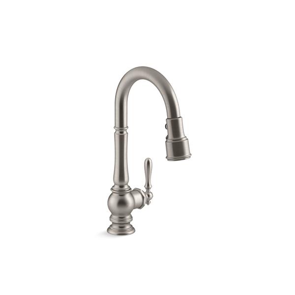KOHLER Artifacts Single Handle Kitchen Sink Faucet - Stainless Steel