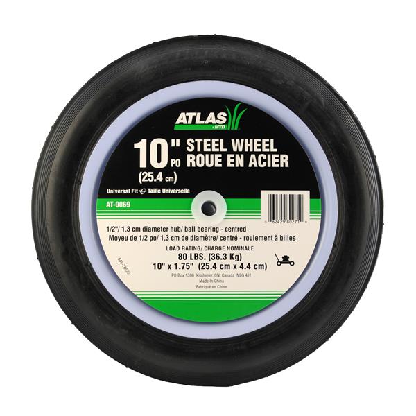 Atlas Replacement Steel Lawn Mower Wheel - 10-in x 1.75-in