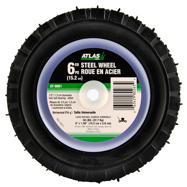 Atlas Replacement Steel Lawn Mower Wheel - 6-in