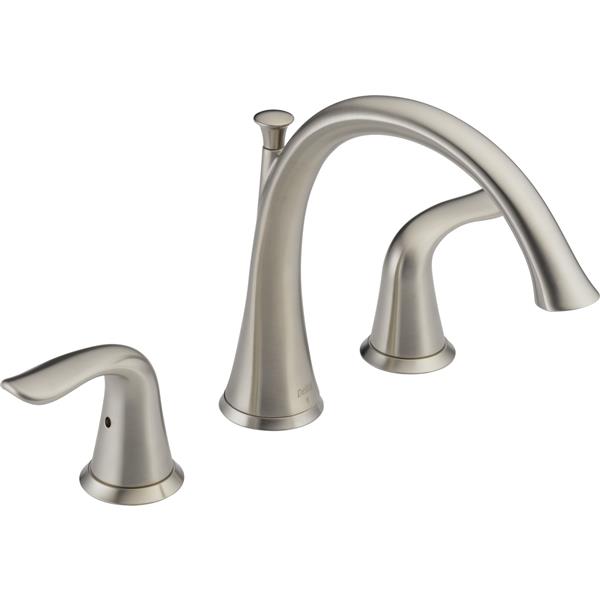 Delta Lahara Deck Mount Roman Tub Faucet - 8.5-in. - Stainless Steel