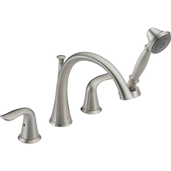 Delta Lahara Deck Mount Roman Tub Faucet - 8.5-in. - Stainless Steel