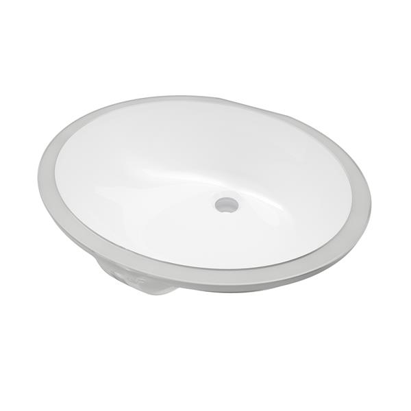 A&E Bath & Shower Sulu Undermount Ceramic Basin Sink, Glossy White