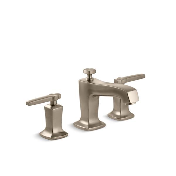 KOHLER Margaux Widespread Bathroom Sink Faucet with Lever Handles - Bronze