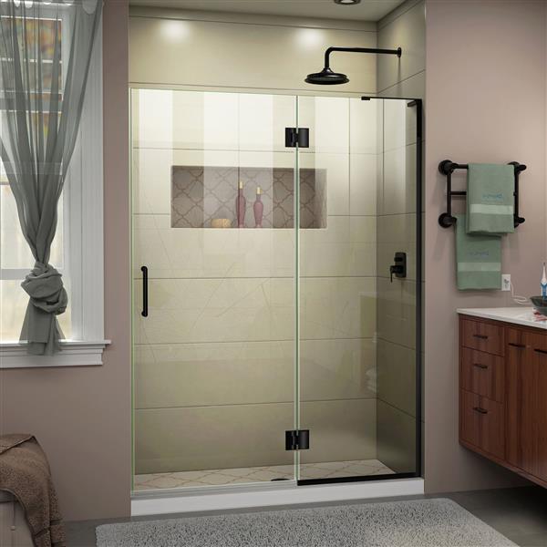 DreamLine Frameless Hinged Tub/Shower Door - 52" - Black