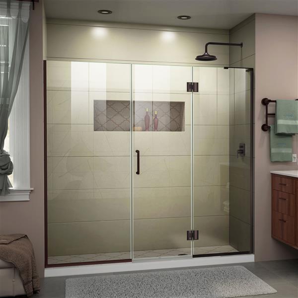 Porte de baignoire/douche sans cadre DreamLine, 65", bronze