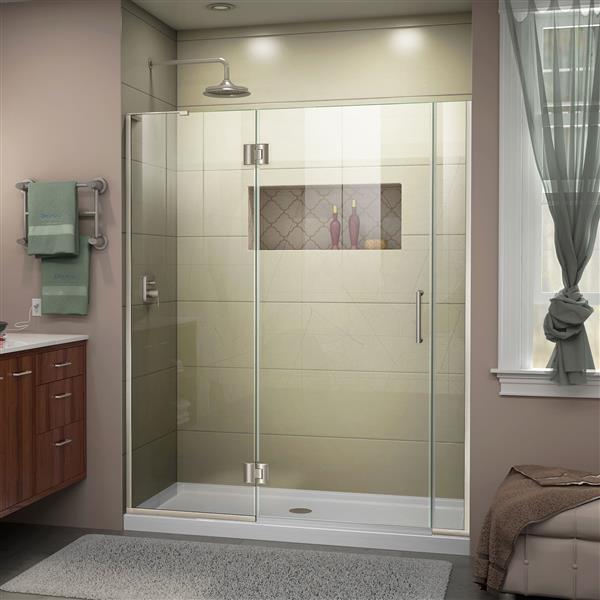 DreamLine Frameless Tub/Shower Door - 59" x 72" - Nickel