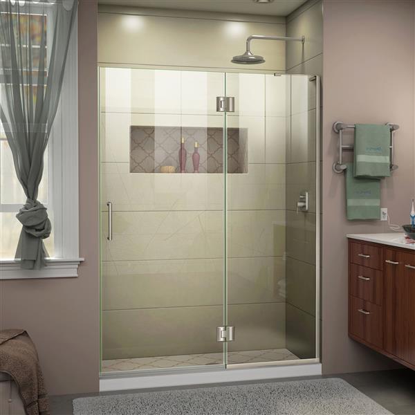 DreamLine Frameless Hinged Tub/Shower Door - 47" - Nickel