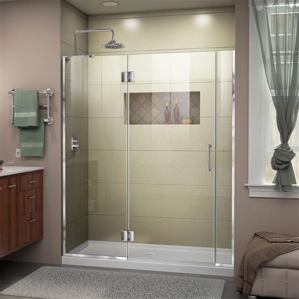DreamLine Tub/Shower Door with 2 Panels - 57.5" - Chrome