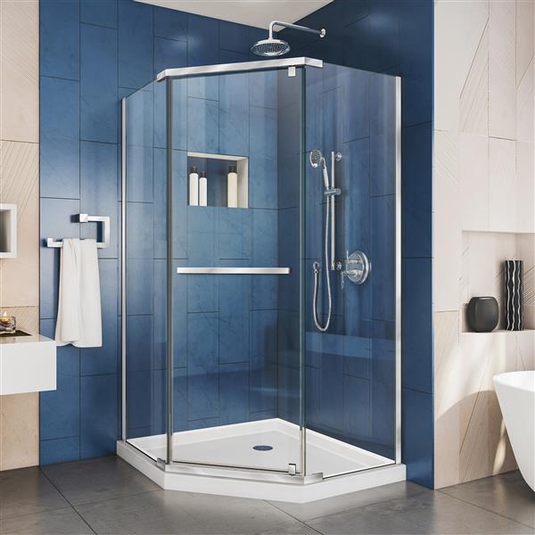 Ensemble de base de douche DreamLine Prism, 40", chrome DL603201