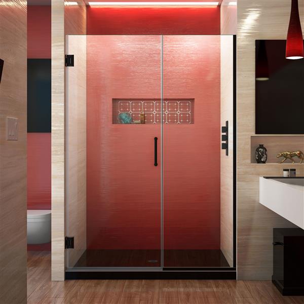 DreamLine Unidoor Plus Shower Door - Alcove Installation - 51.5-in - Satin Black