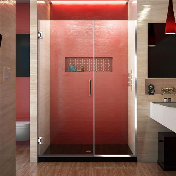 DreamLine Unidoor Plus Shower Door - Alcove Installation - 52-in - Chrome