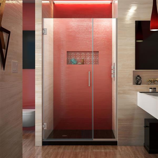 DreamLine Unidoor Plus Shower Door - Alcove Installation - 39-in - Brushed Nickel