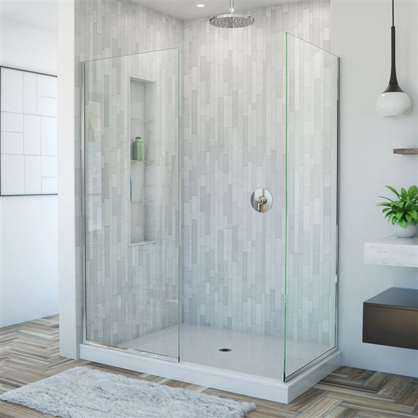 DreamLine Linea Shower Door - 34-in - Chrome