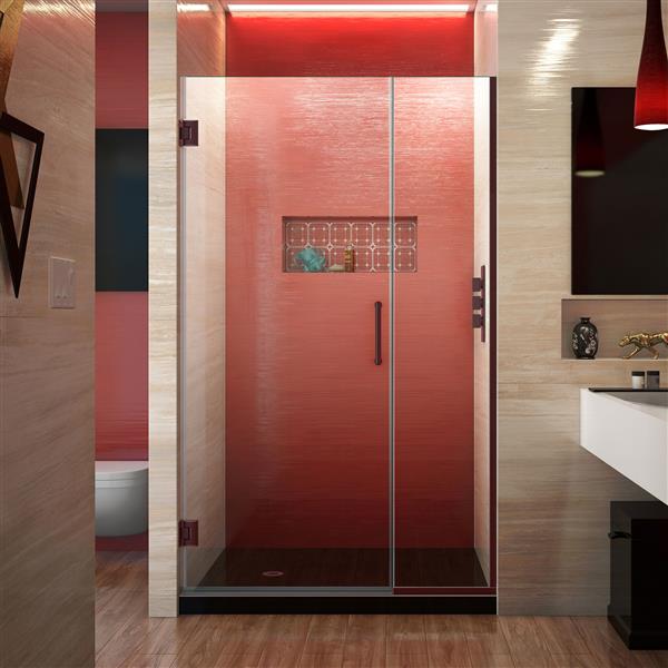 DreamLine Unidoor Plus Shower Door - Alcove Installation - 43.5-in - Oil Rubbed Bronze