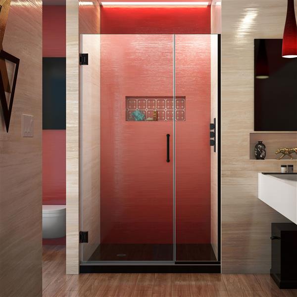 DreamLine Unidoor Plus Shower Door - Alcove Installation - 43-in - Satin Black