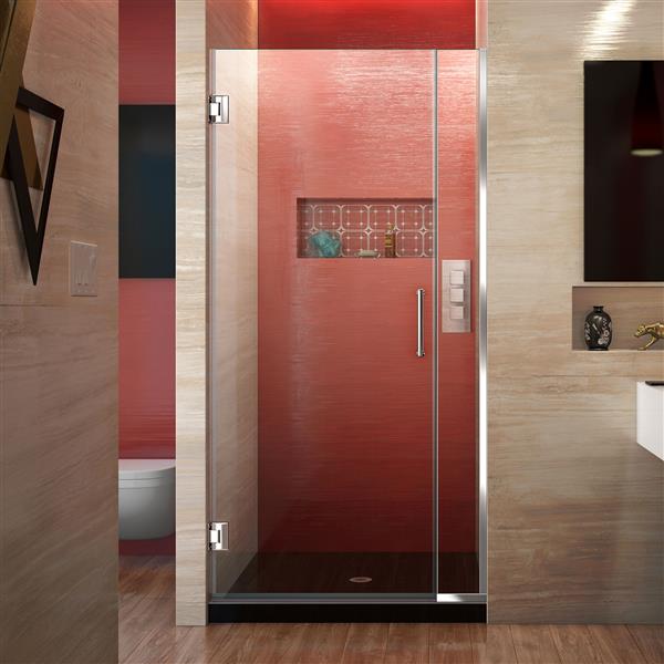 DreamLine Unidoor Plus Shower Door - Alcove Installation - 35.5-in - Chrome