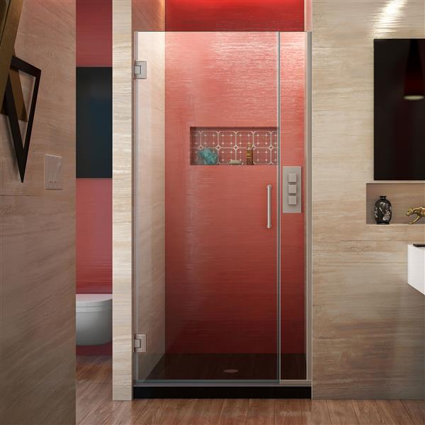DreamLine Unidoor Plus Shower Door - Alcove Installation - 30-in - Brushed Nickel