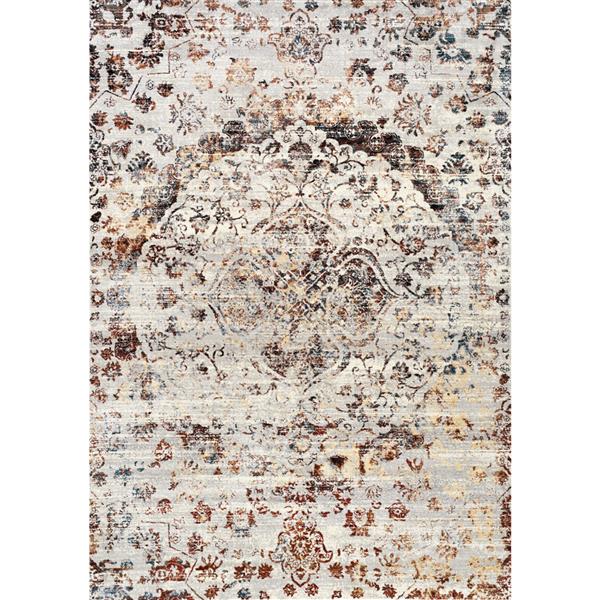 Kalora Sidra Rug - Faded Pattern - 5.08-ft x 7.58-ft - Cream