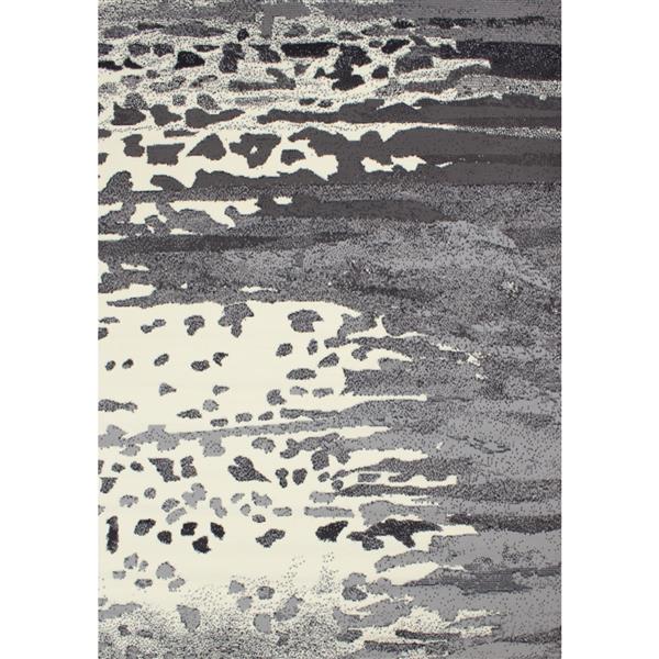 Novelle Home Fiona Rug - Abstract Forest Island - 5.25-ft x 7.3-ft - Grey