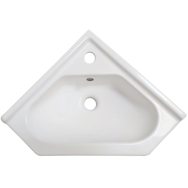 American Imaginations Wall-Mount Bathroom Sink - Irregular Shape - 21.5-in x 15.25-in - White
